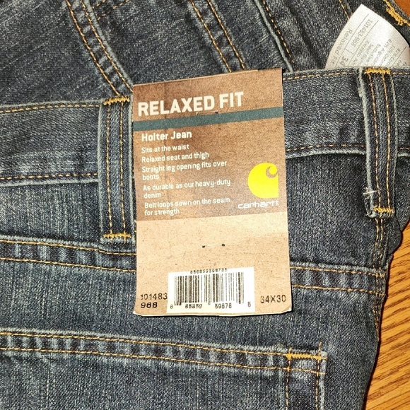 Carhartt Men's Relaxed Fit Dark Blue Jeans - Picture 4 of 4